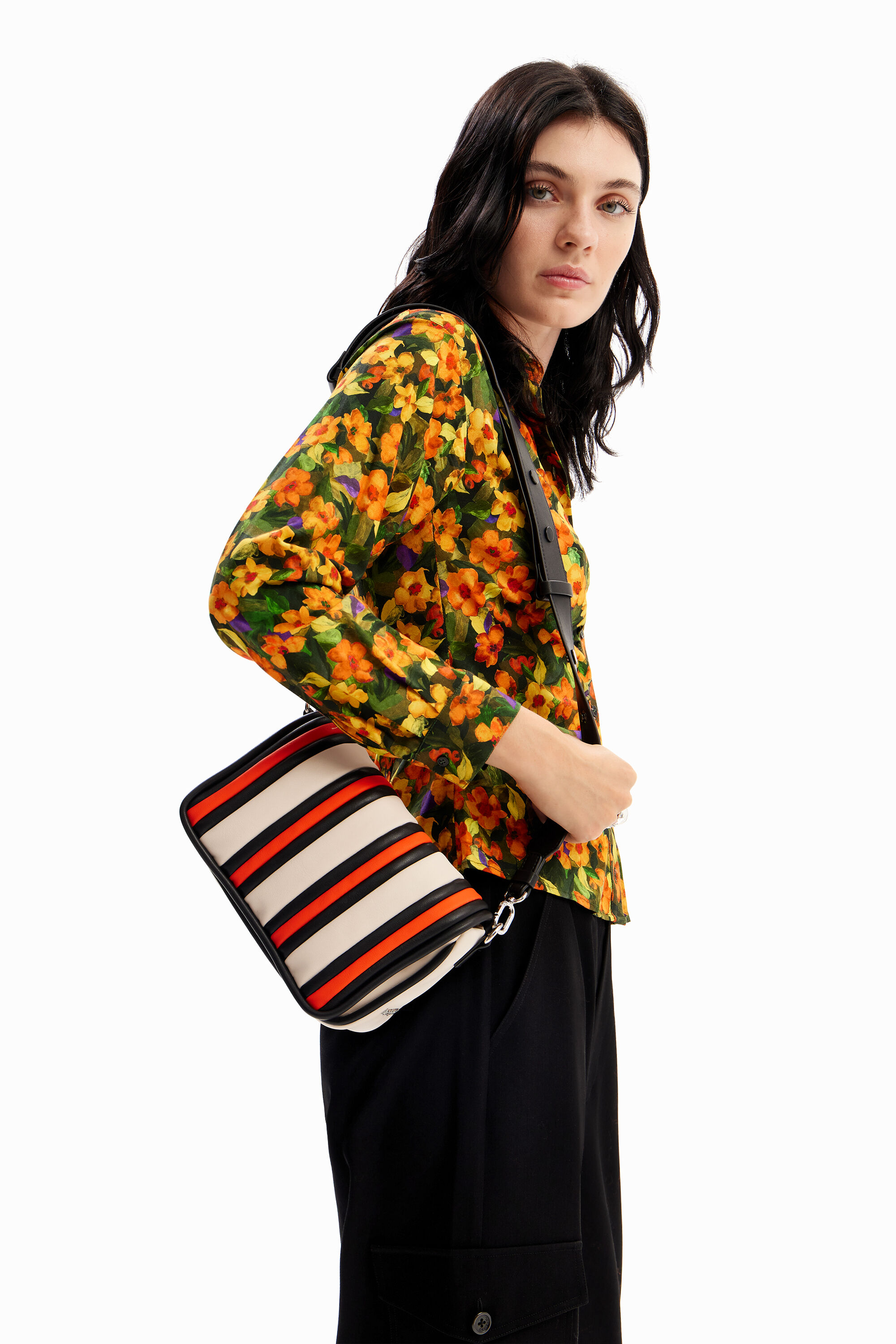 Bandolera S acolchada rayas