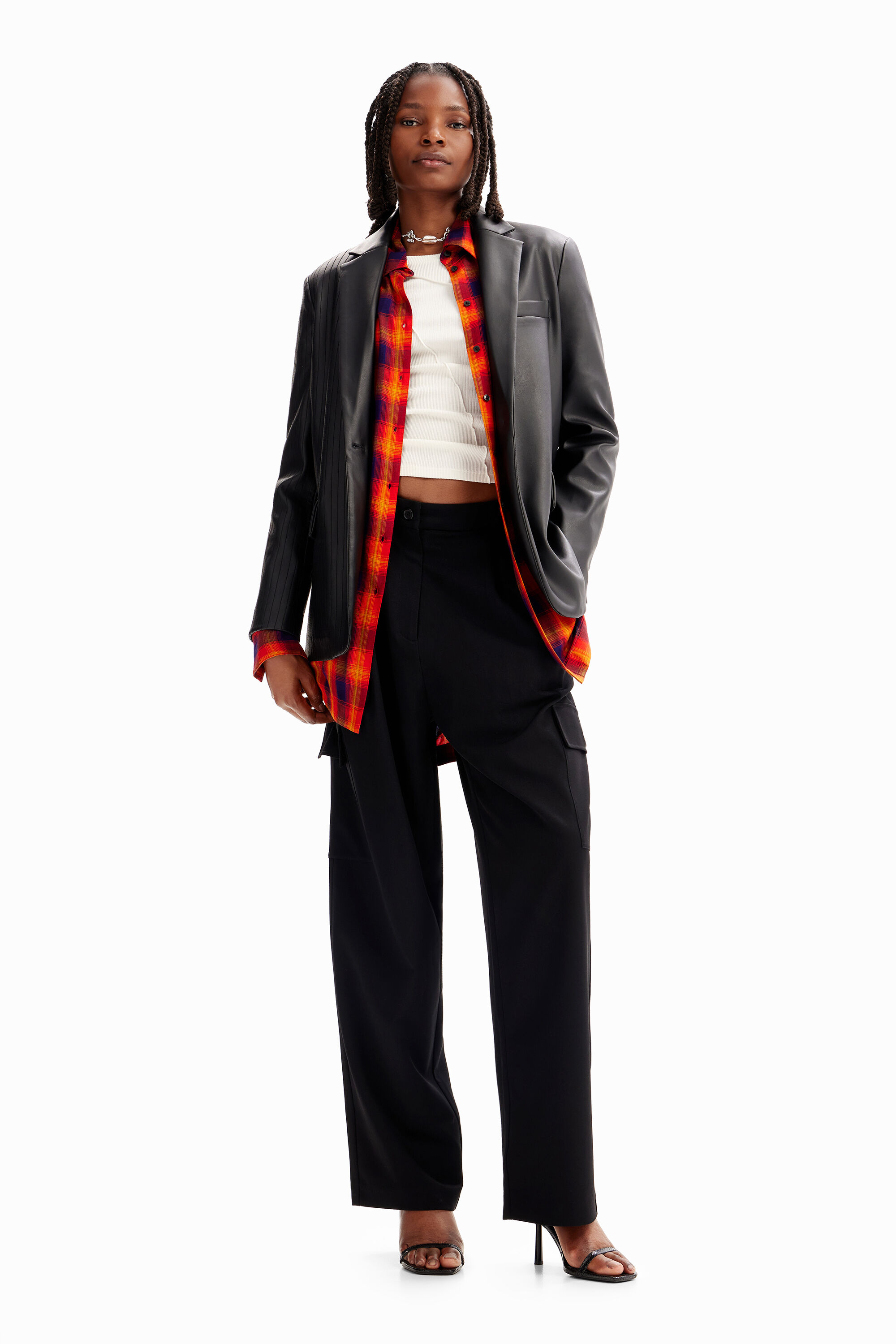 Blazer efecto piel