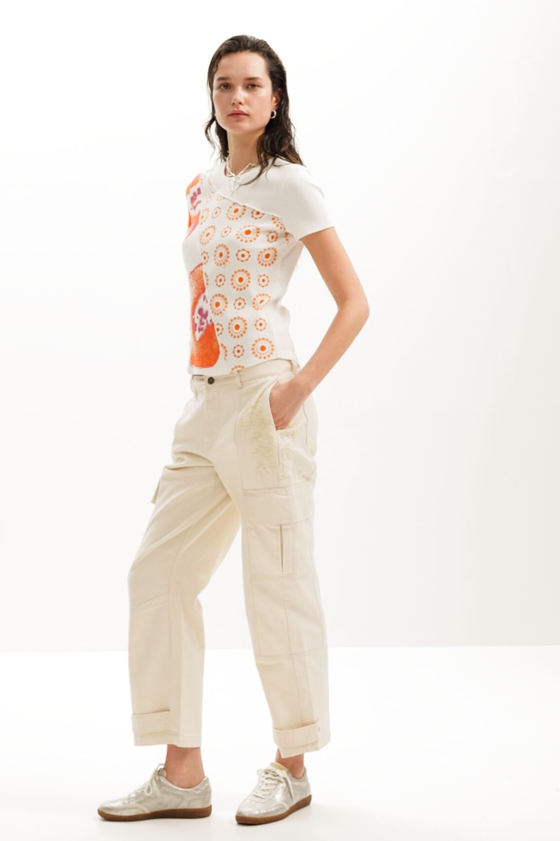 Camiseta patch flores