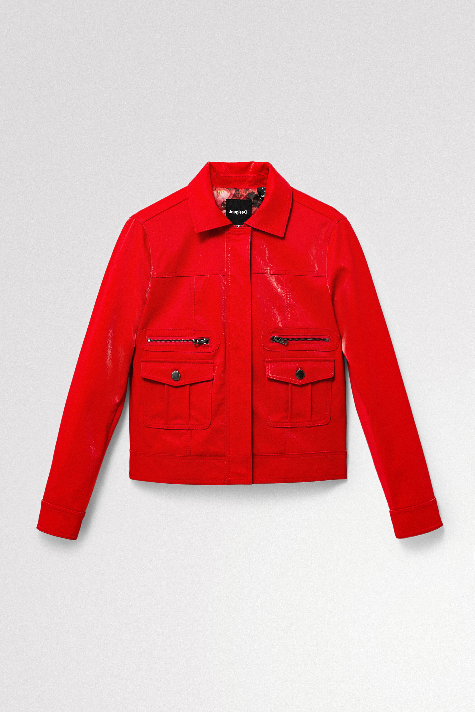 Chaqueta PU bolsillos