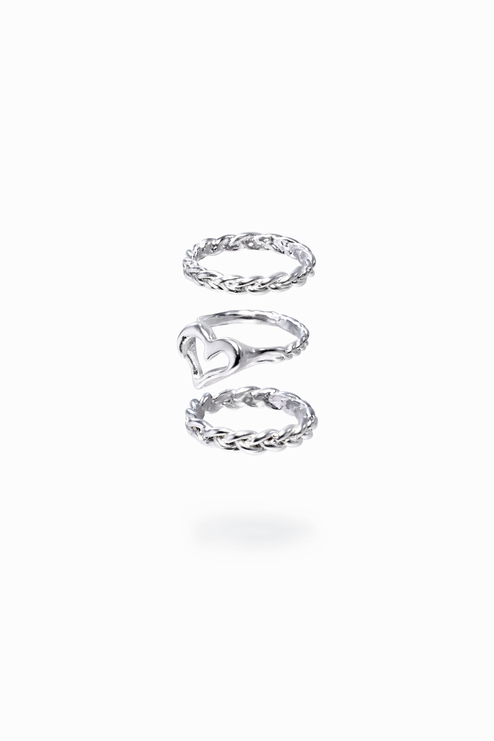 Set anillos ba&ntilde;o plata Zalio