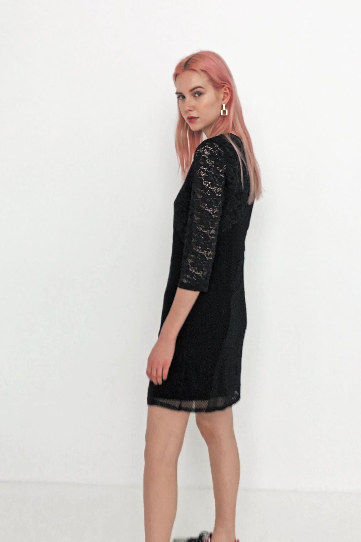 Vestido ajustado manga 3/4