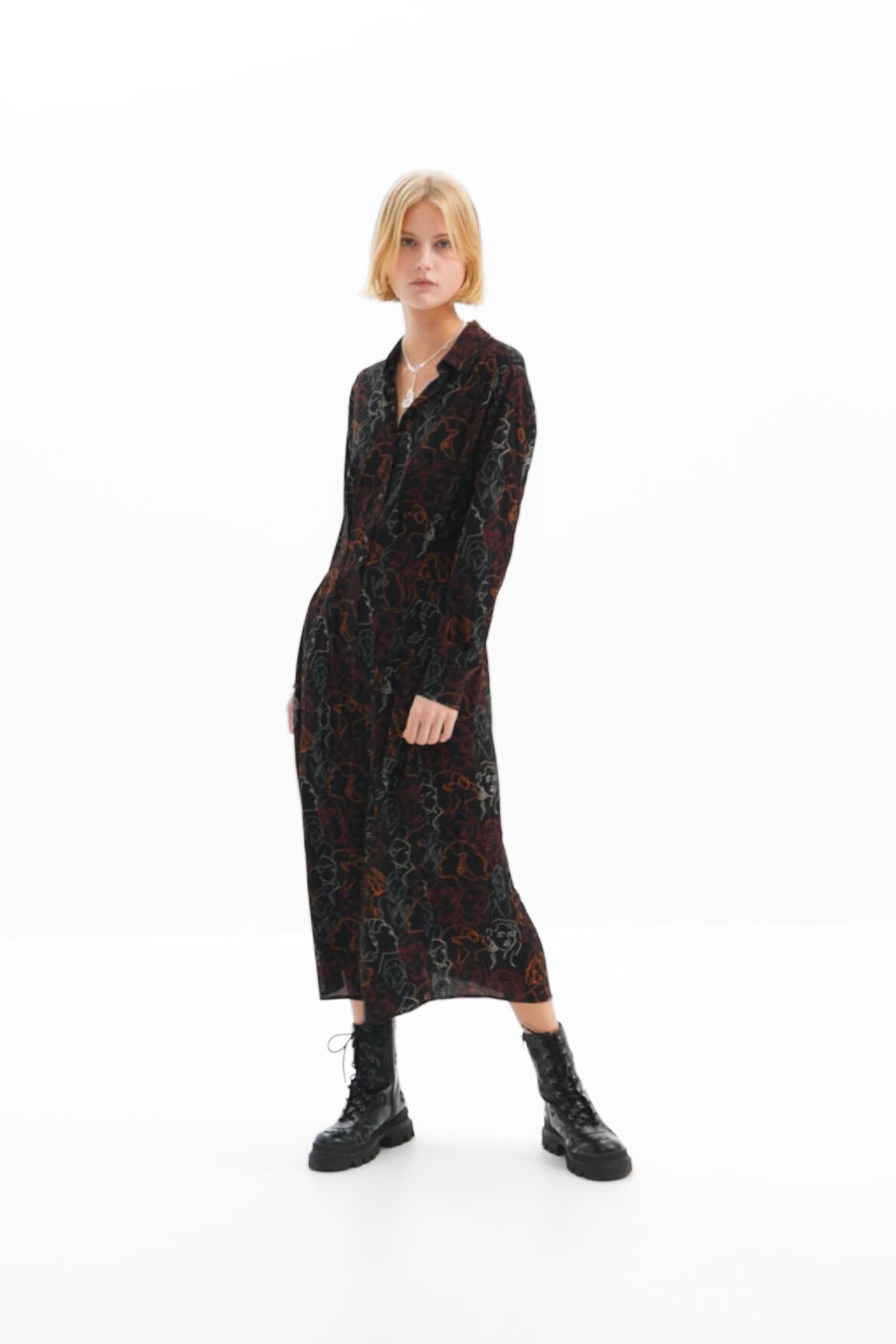 Vestido midi camisero caras