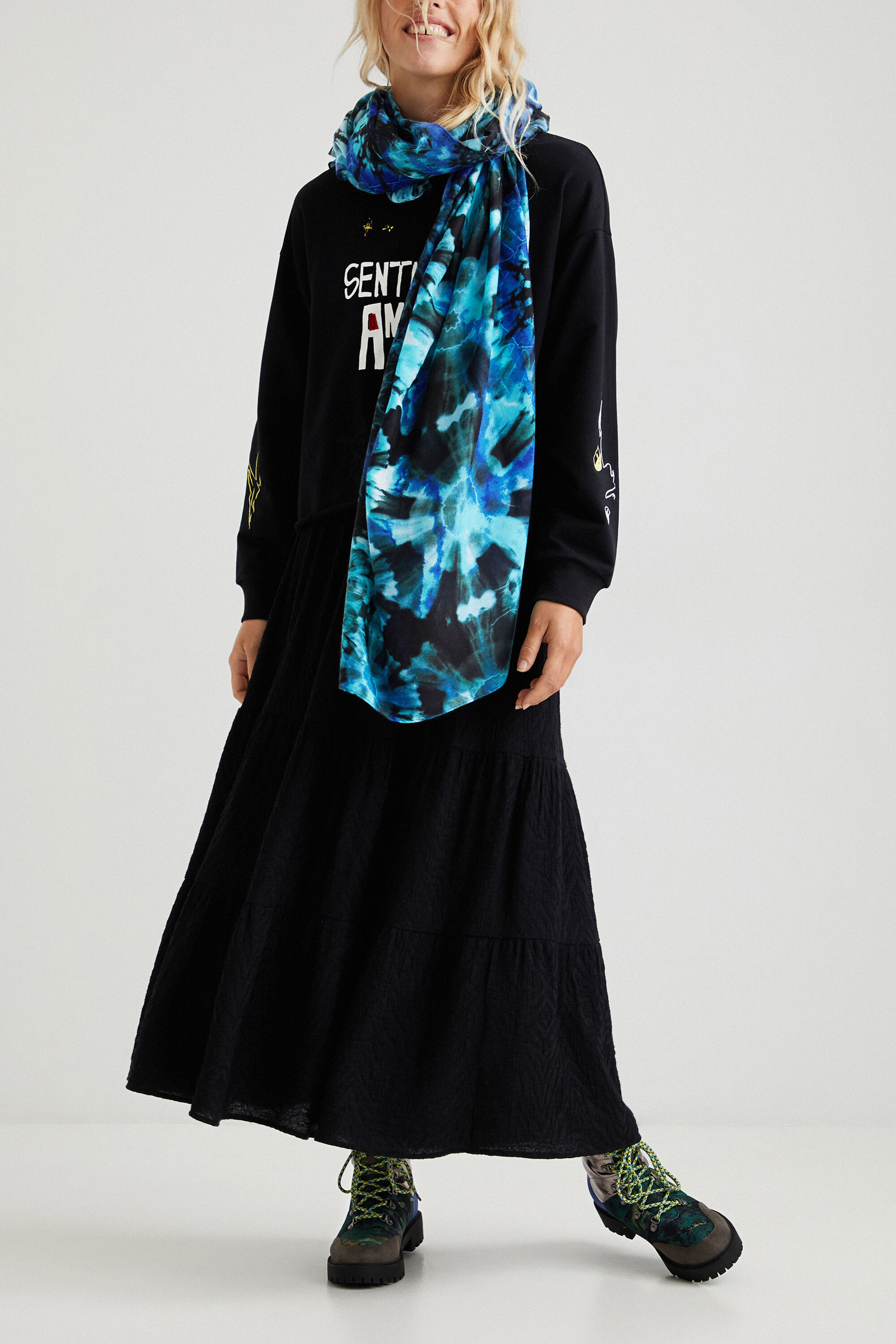 Foulard rectangular bohemian estampado
