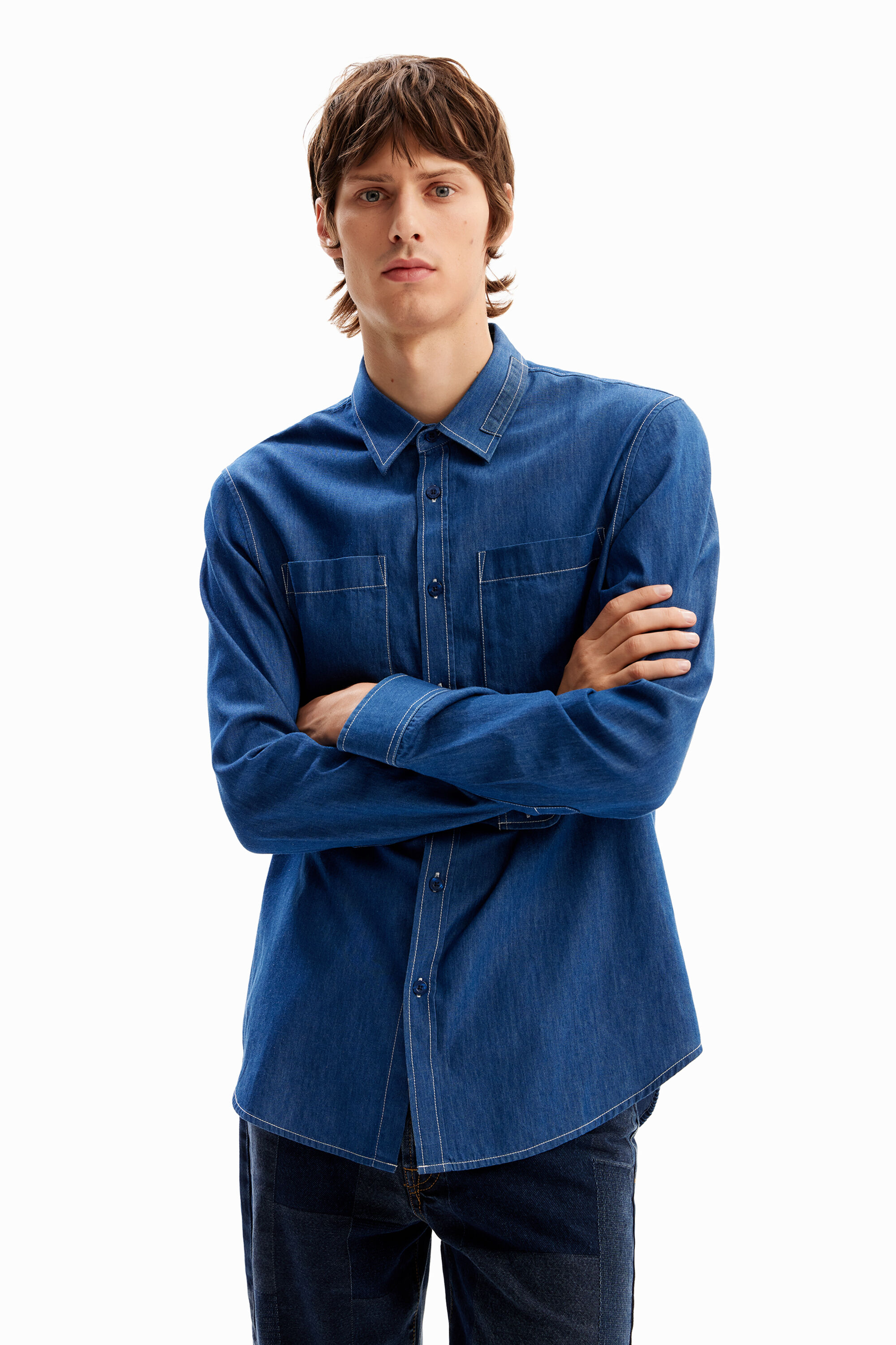 Camisa patch bolsillos