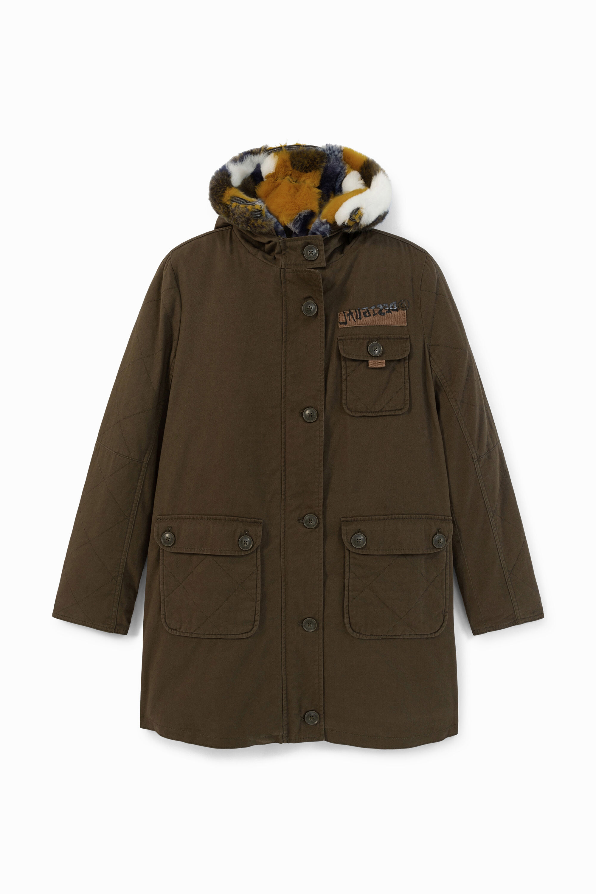 Parka militar cuello pelo