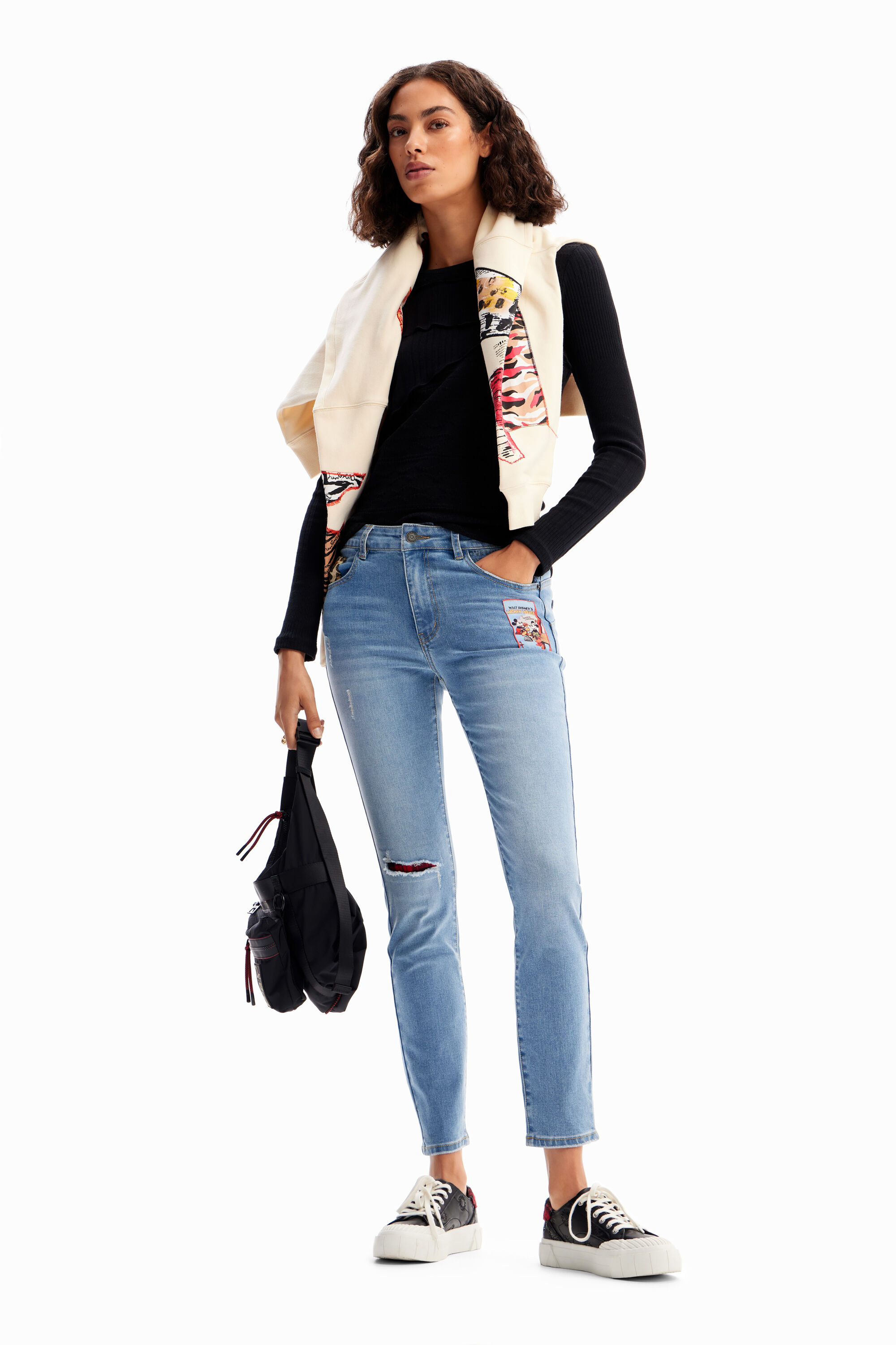 Vaqueros Slim push-up Mickey Mouse