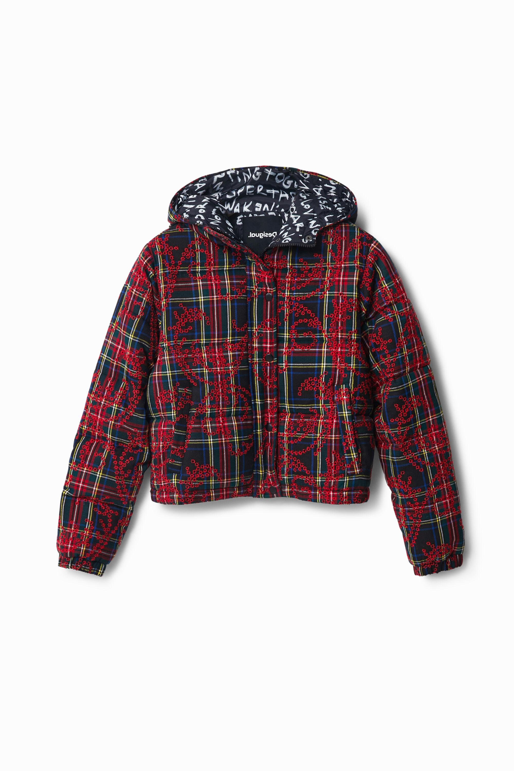 Chaqueta corta padded tart&aacute;n