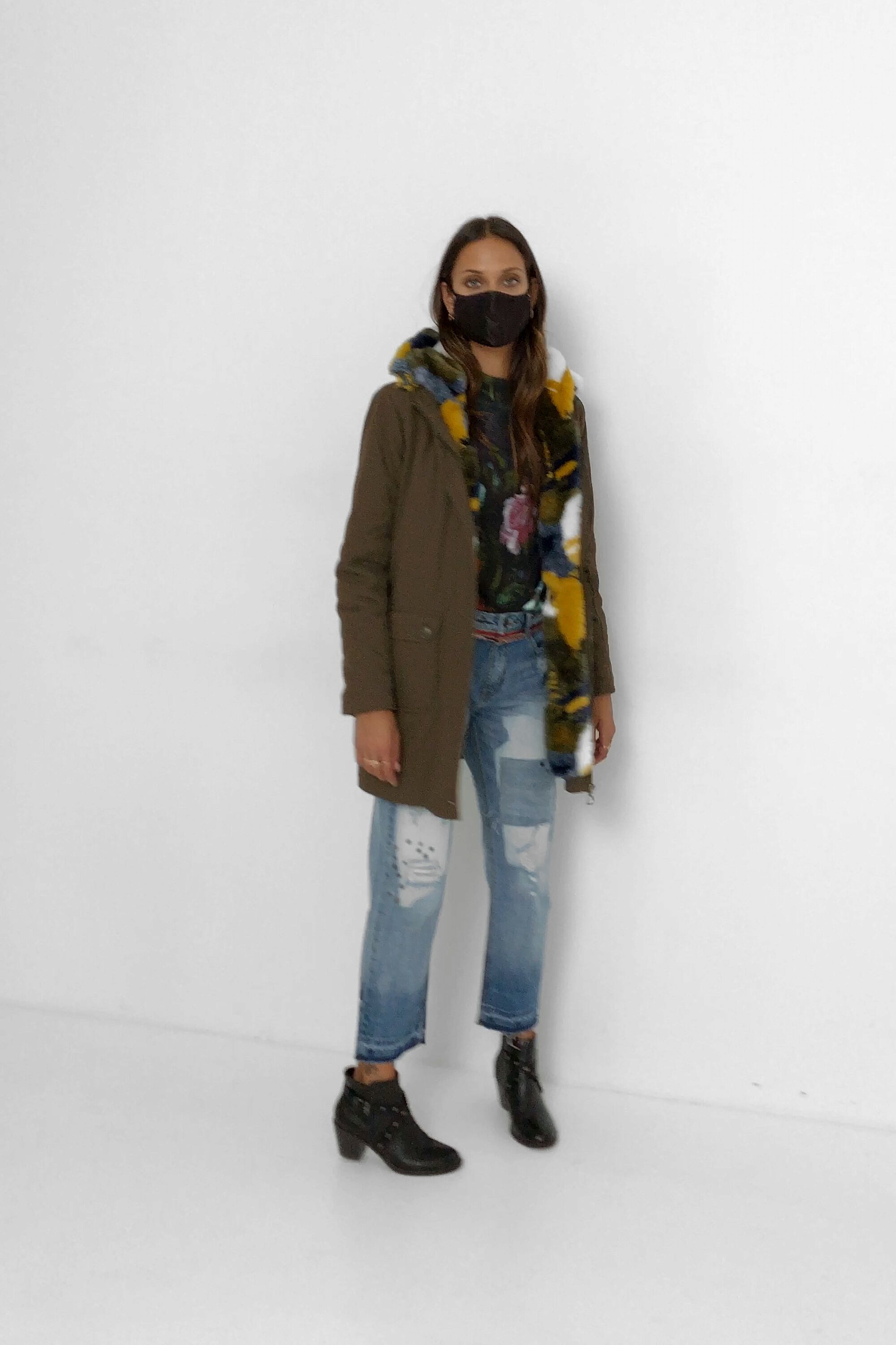 Parka militar cuello pelo