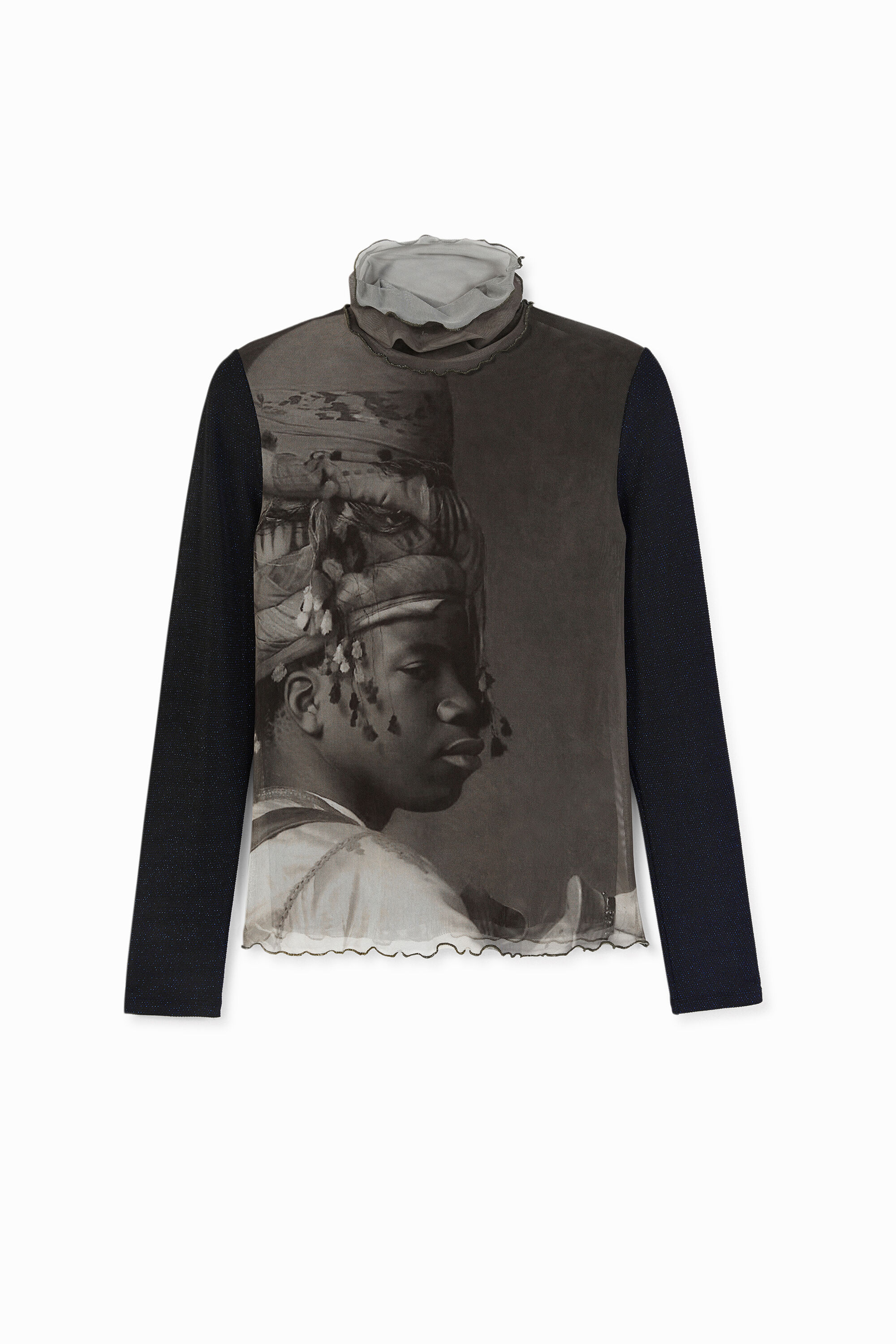 Camiseta slim cuello alto