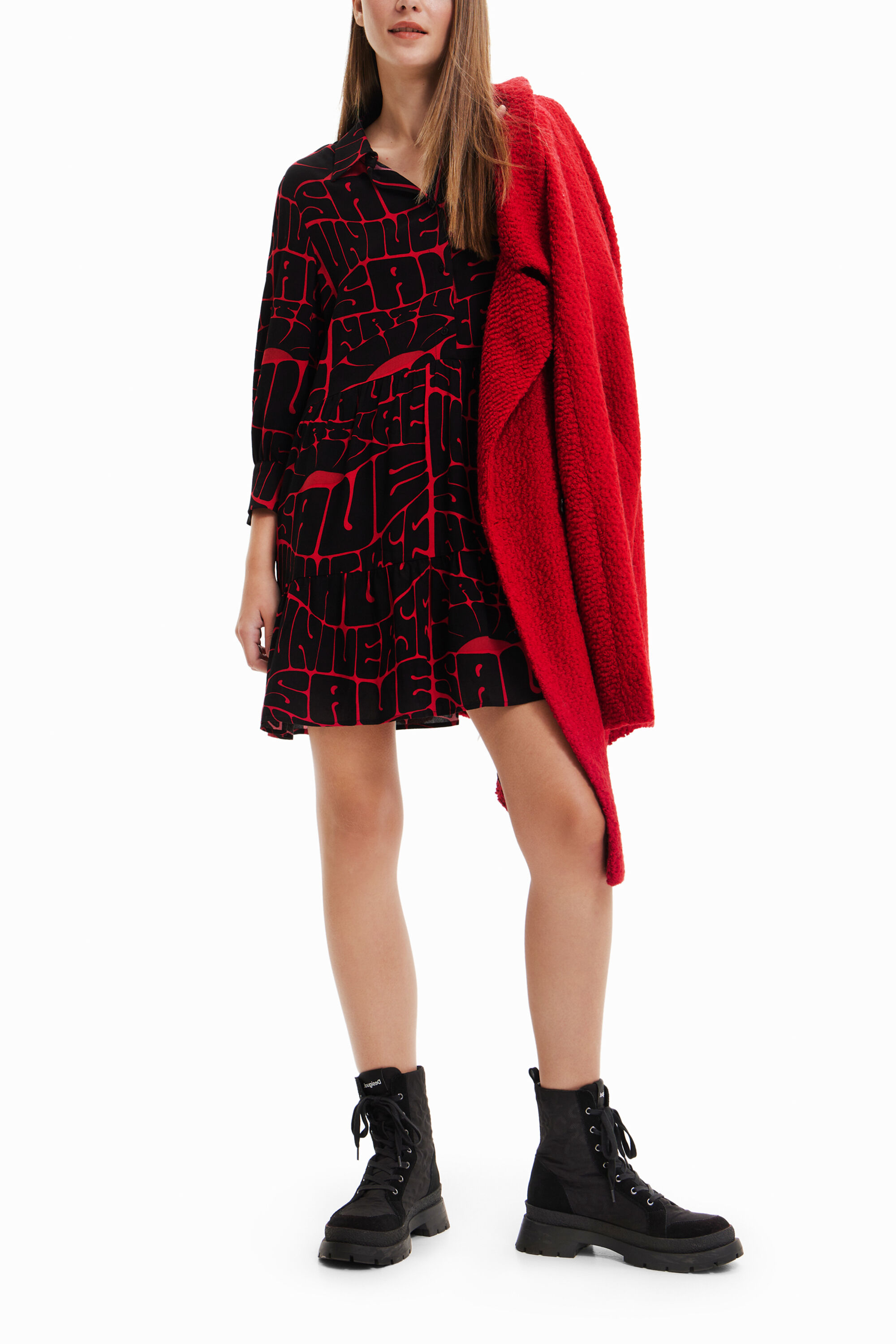 Vestido corto camisero mensajes