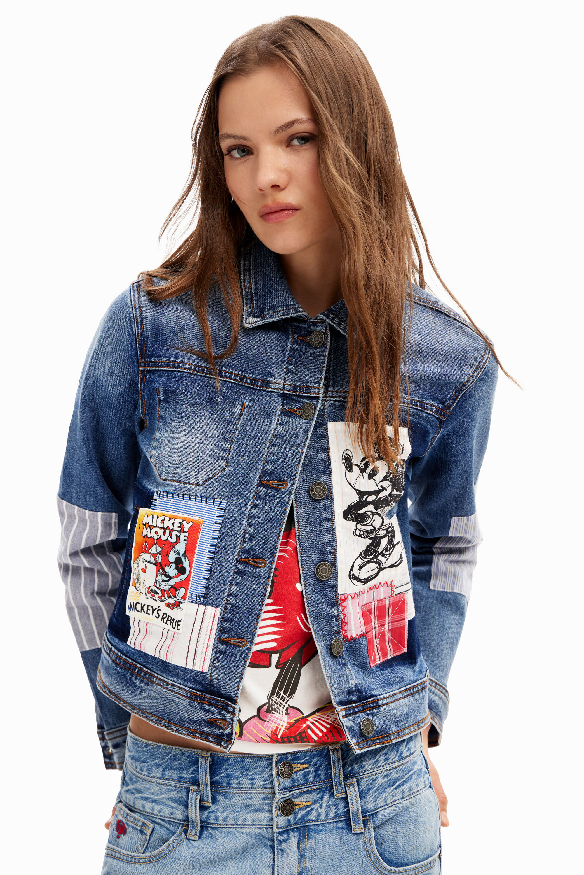 Chaqueta vaquera patch Mickey Mouse