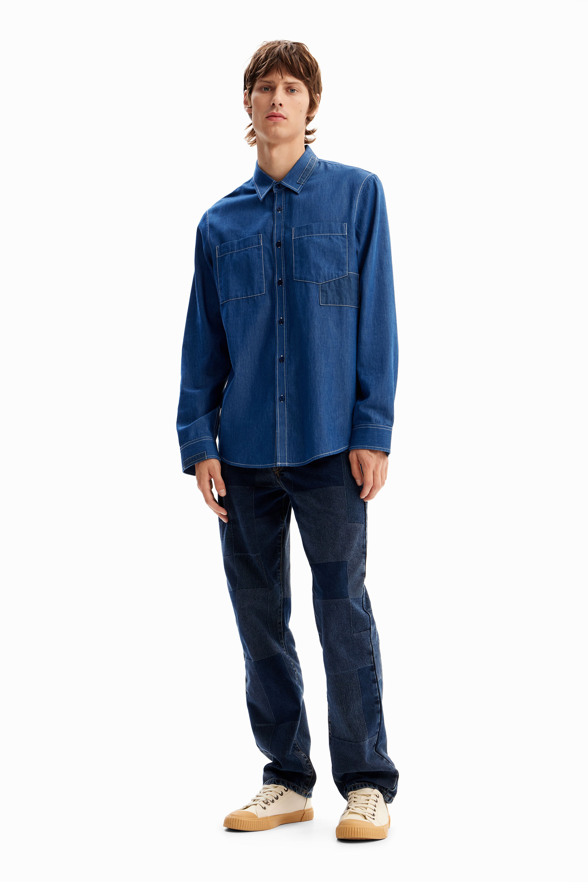 Camisa patch bolsillos