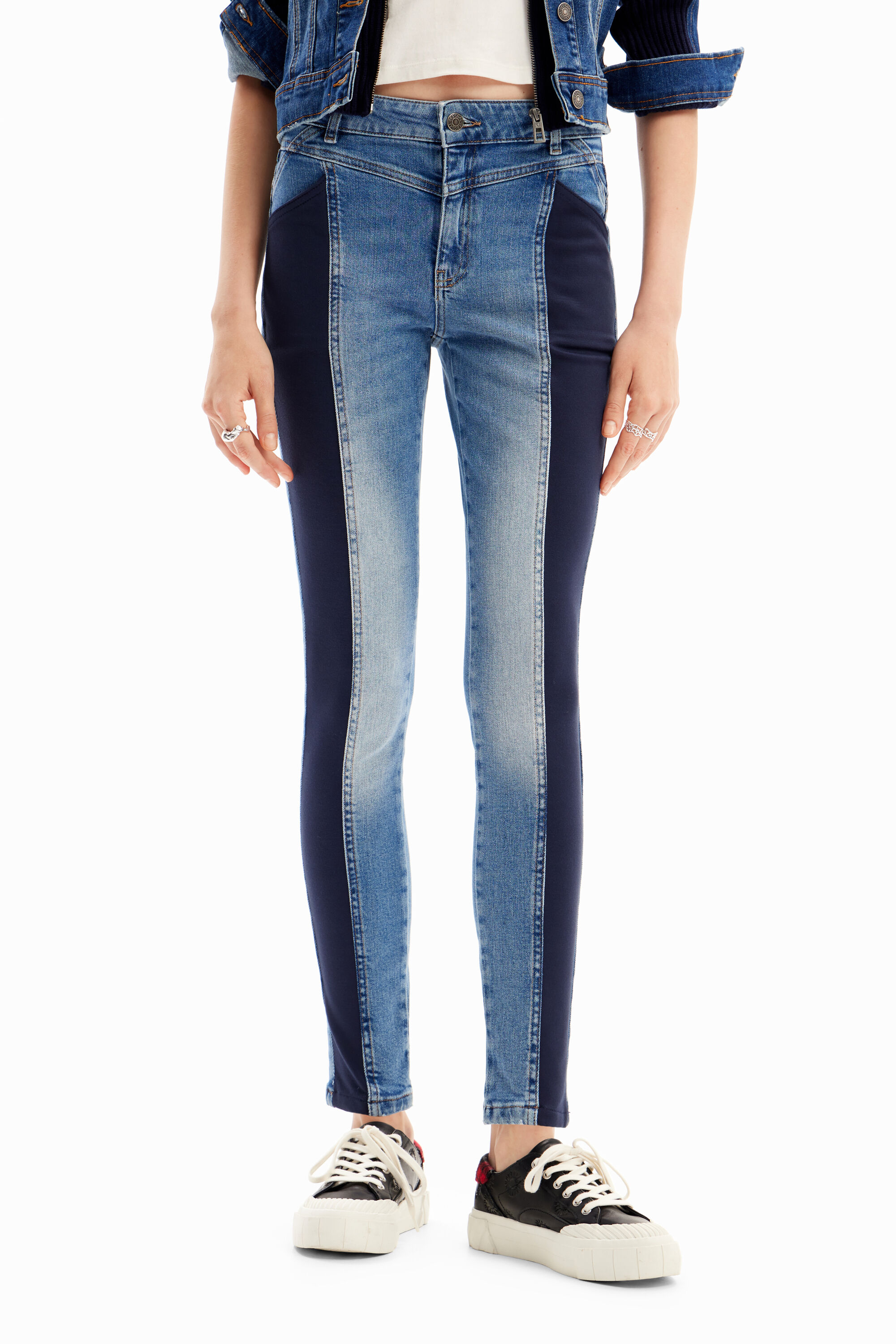 Vaqueros slim franja