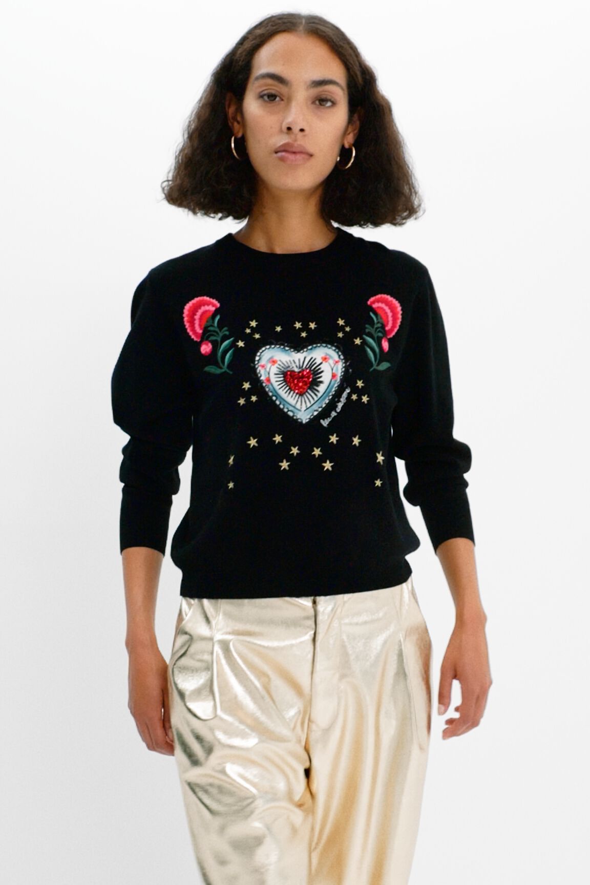 Jersey coraz&oacute;n y flores