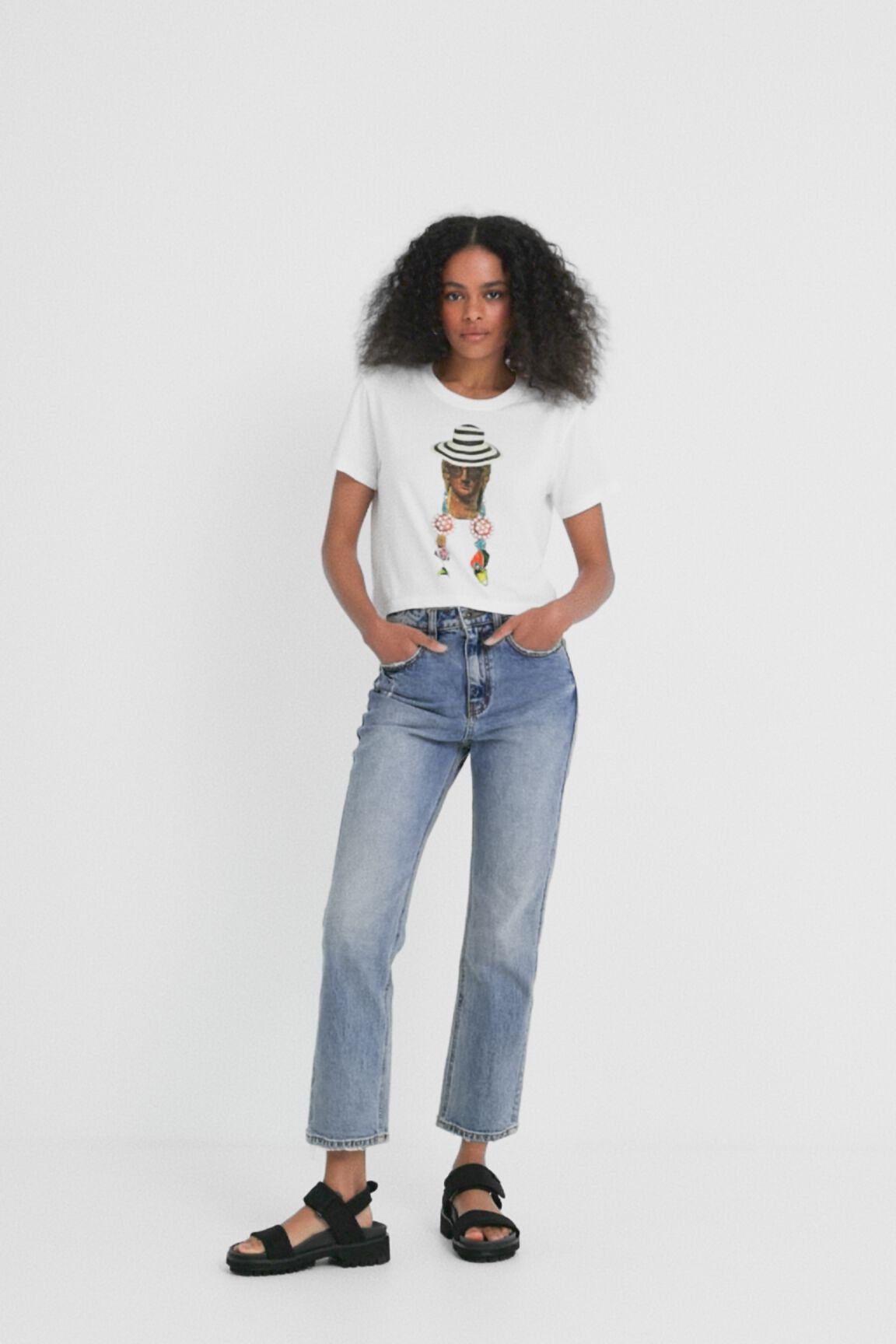 Camiseta cropped arty