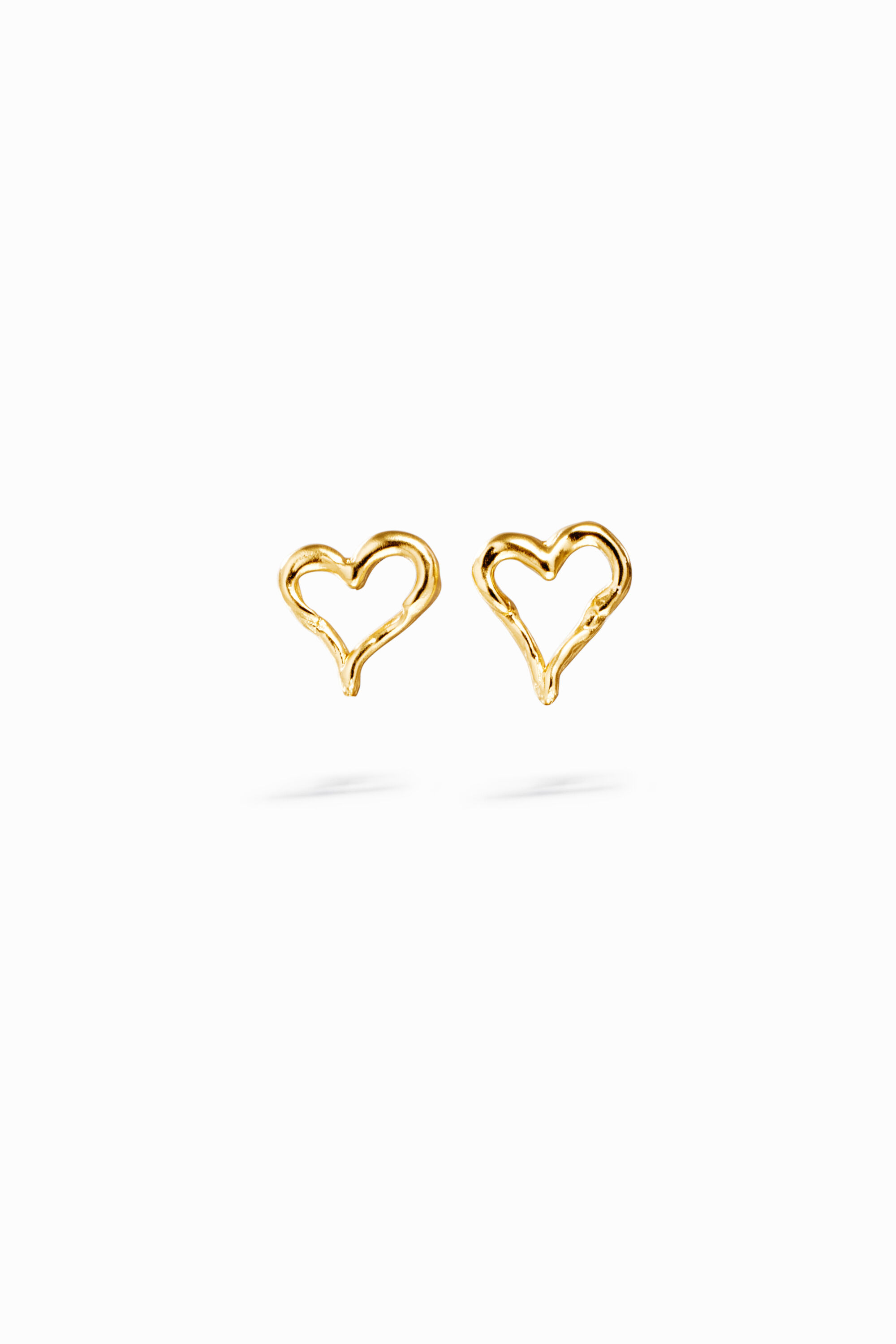 Pendientes coraz&oacute;n ba&ntilde;o oro Zalio
