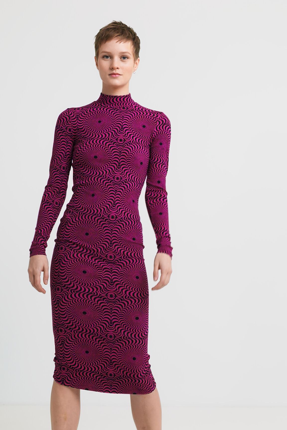 Vestido midi slim psicodelia