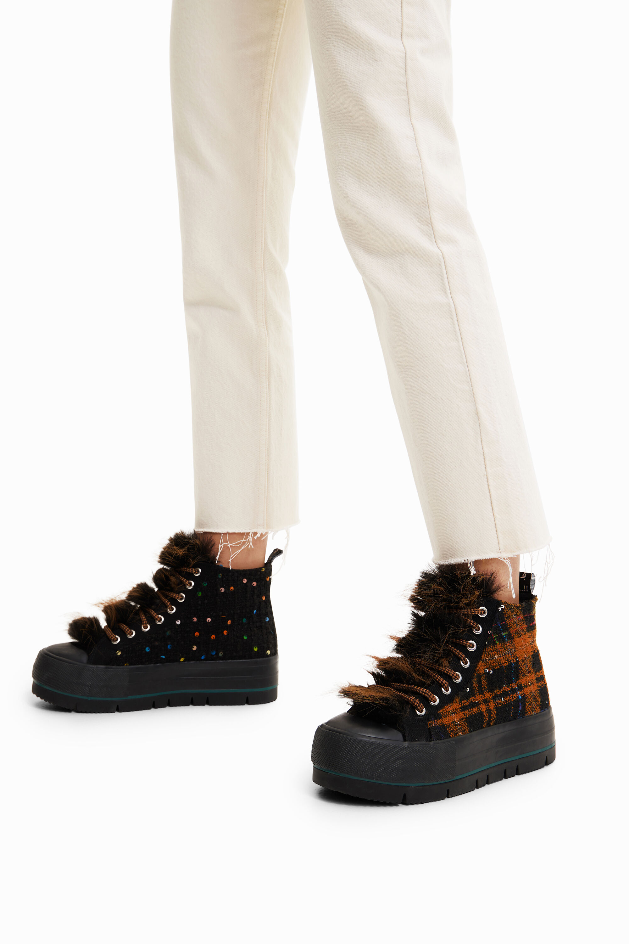 Sneakers altas plataforma pelo
