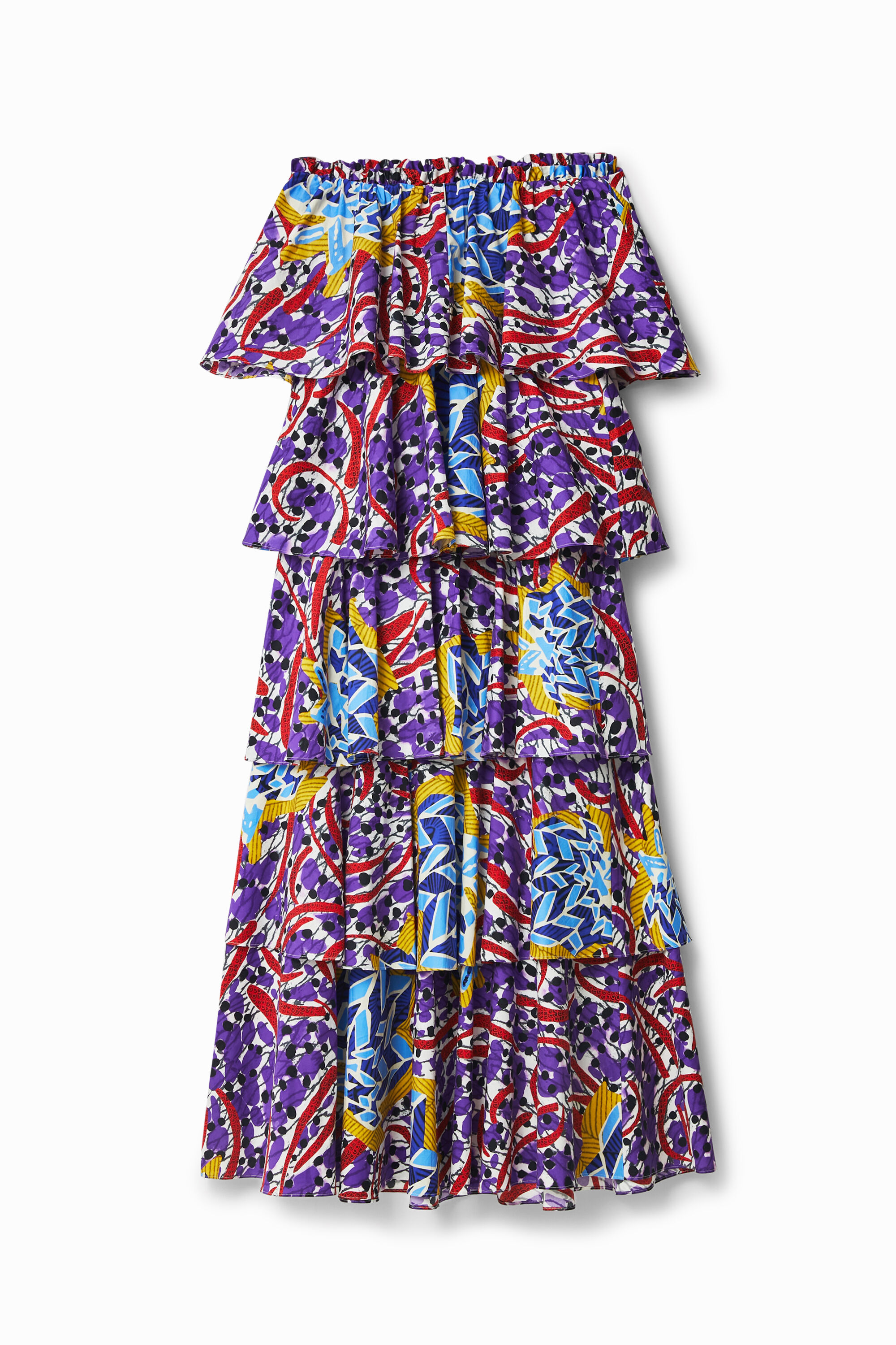 Vestido largo volantes Stella Jean
