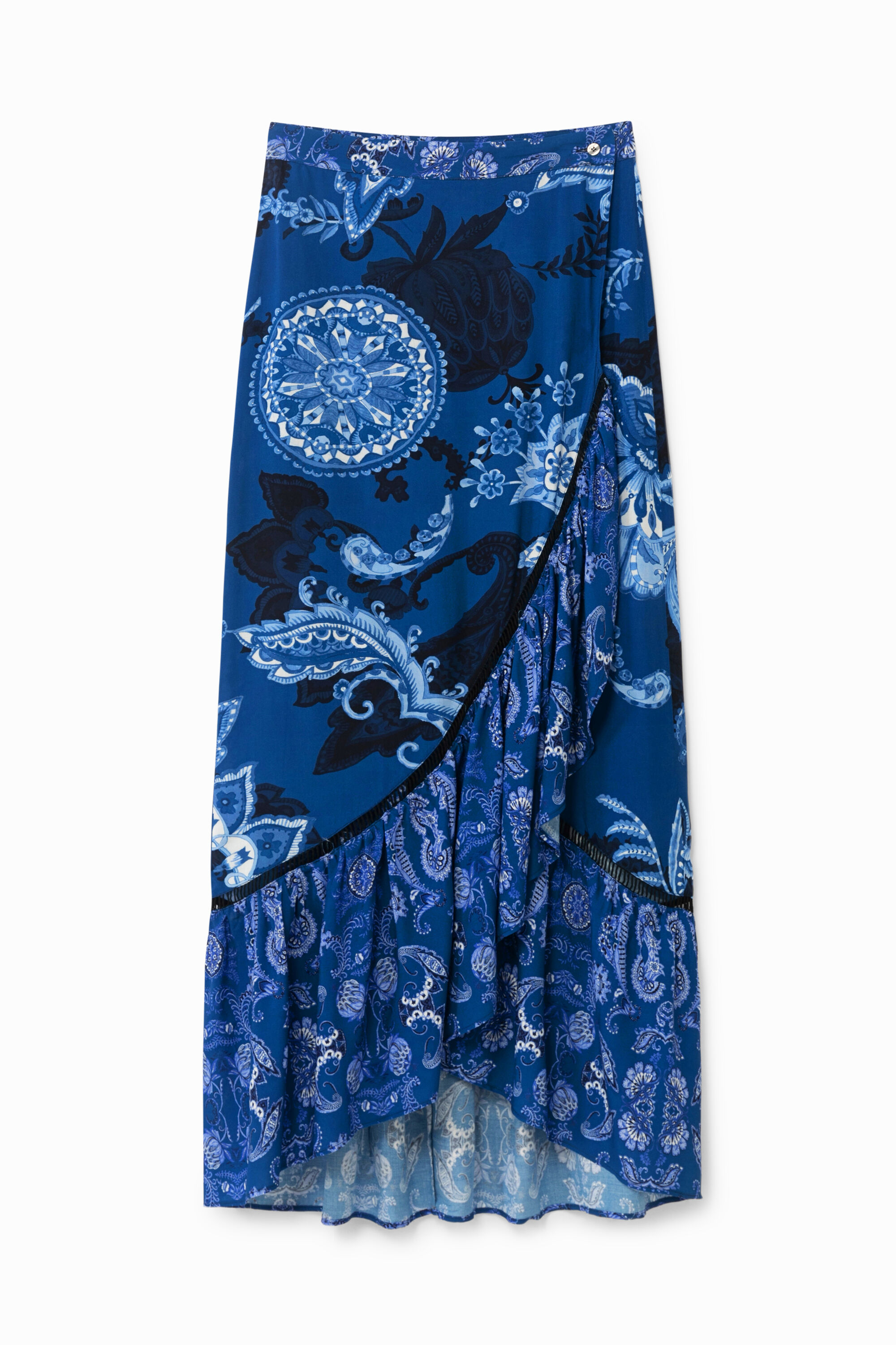 Falda larga volantes paisley