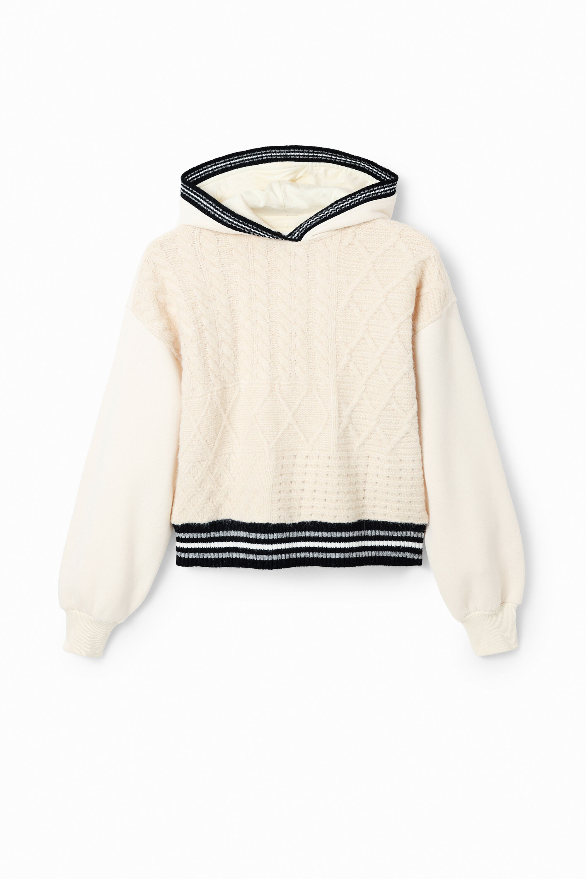 Sudadera h&iacute;brida crochet