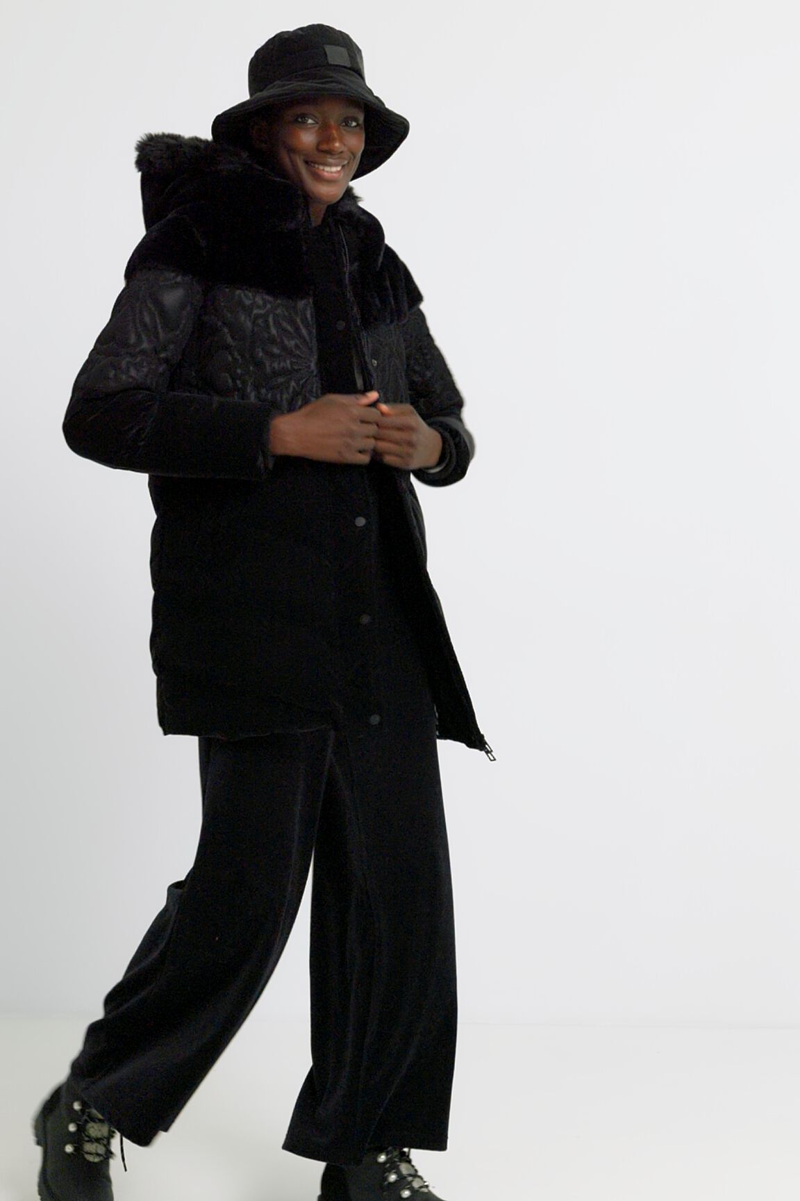 Chaqueta larga acolchada
