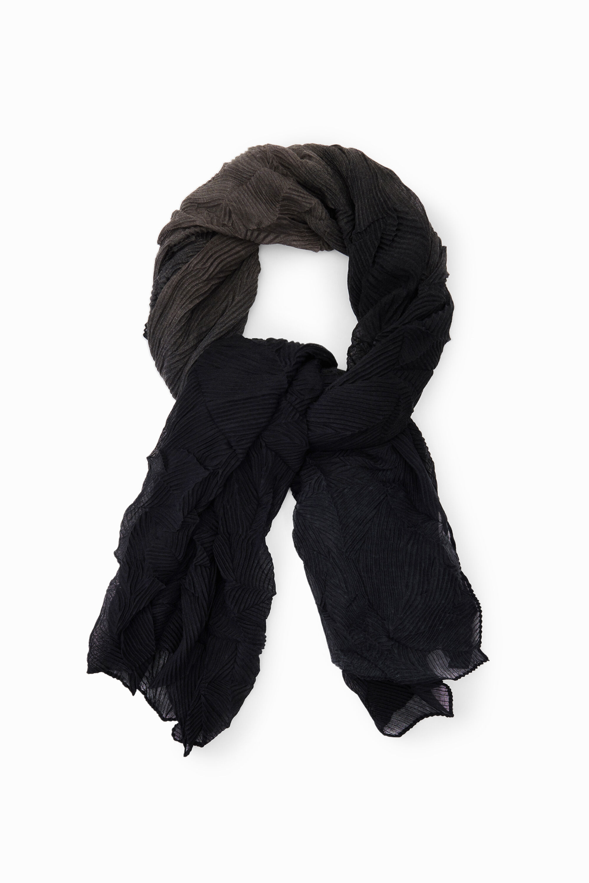Foulard rectangular plisado degradado