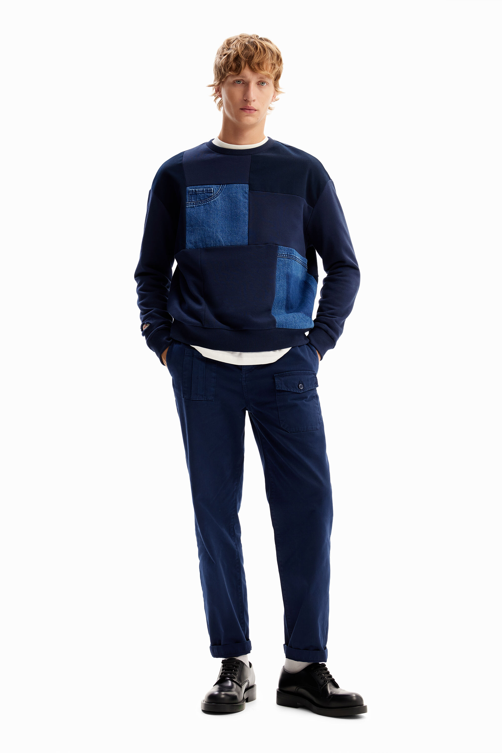 Sudadera patch denim