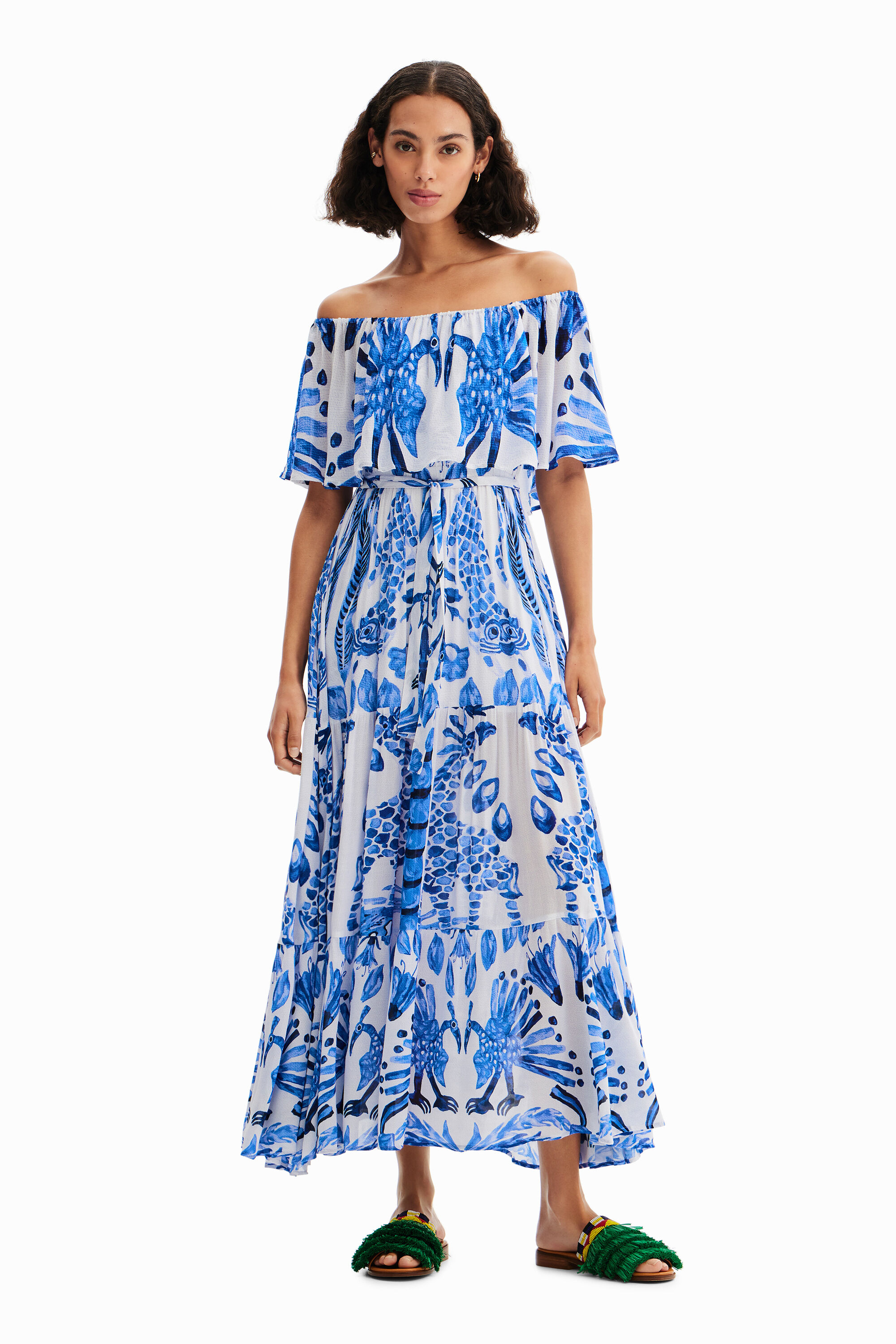 Vestido midi volante Stella Jean