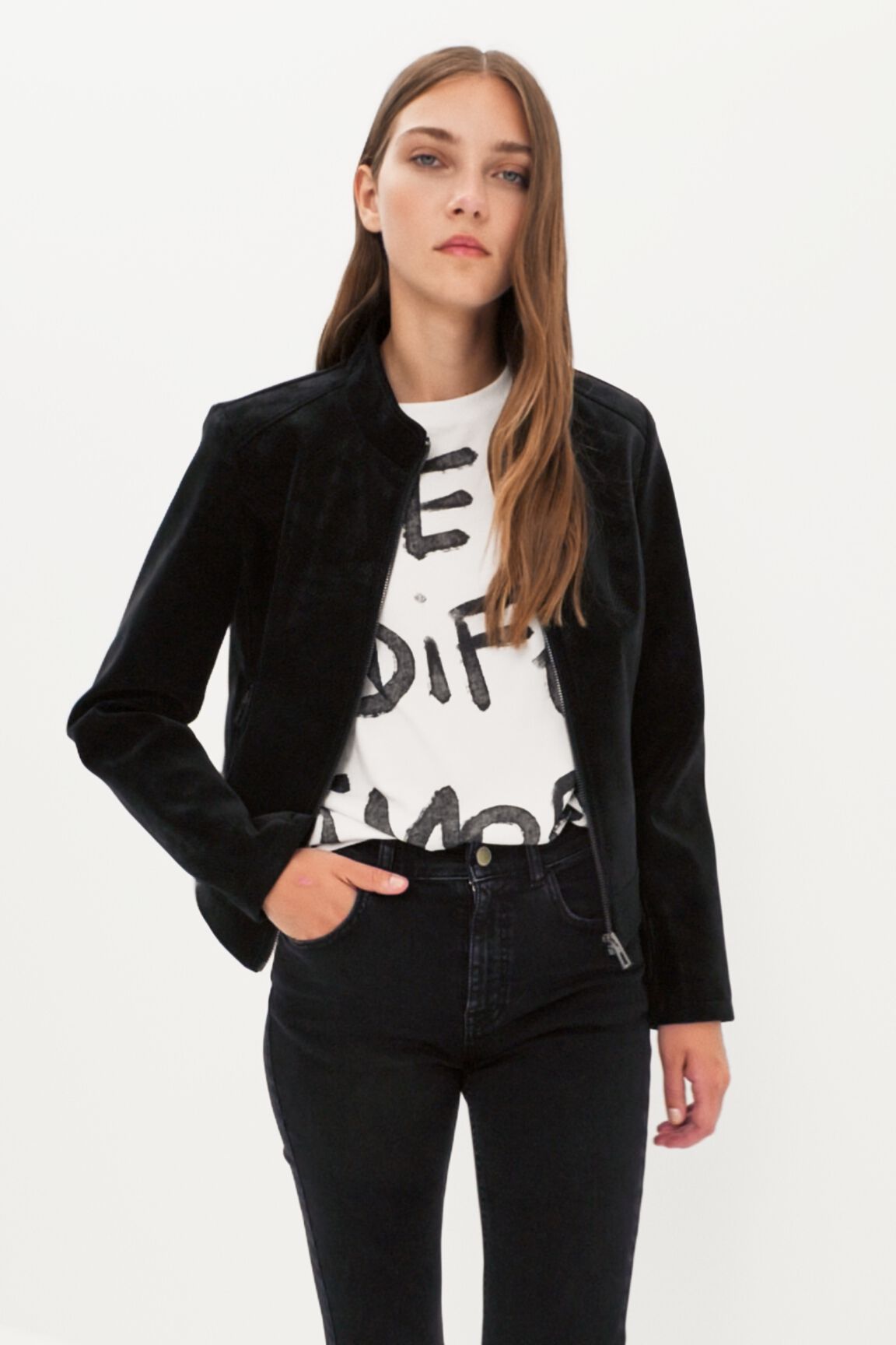 Chaqueta efecto ante