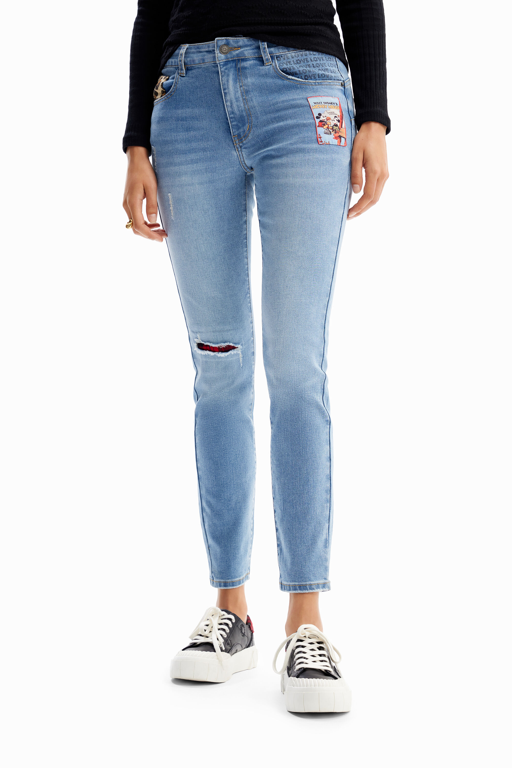 Vaqueros Slim push-up Mickey Mouse