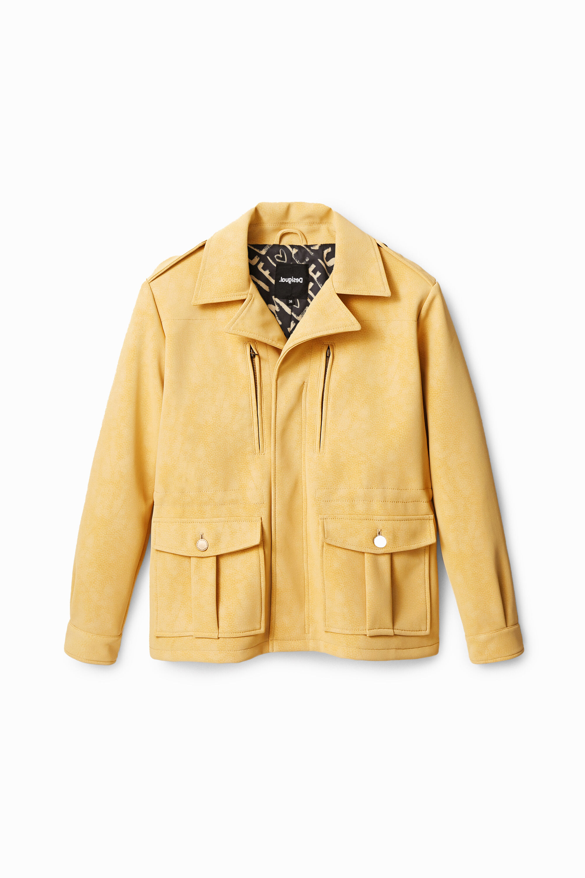 Chaqueta recta bolsillos