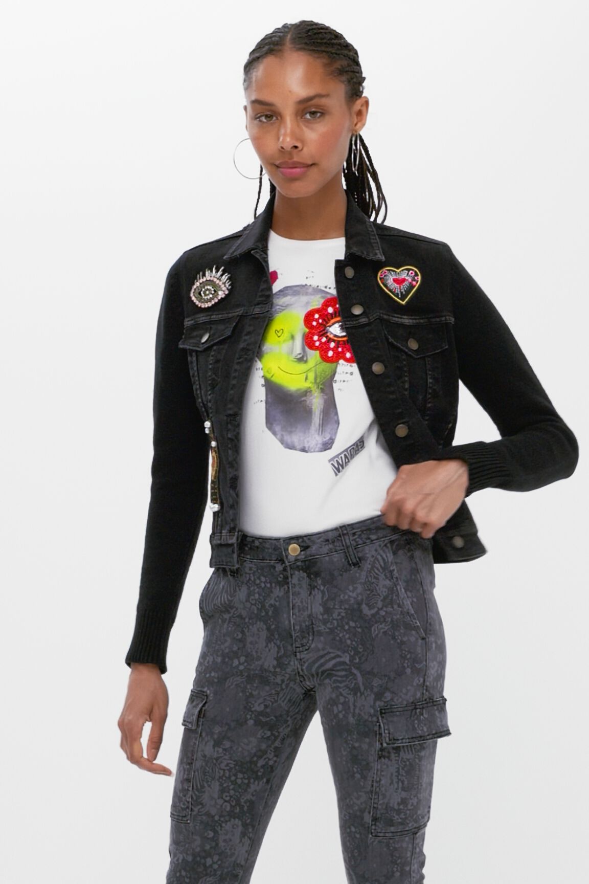 Chaqueta vaquera trucker h&iacute;brida