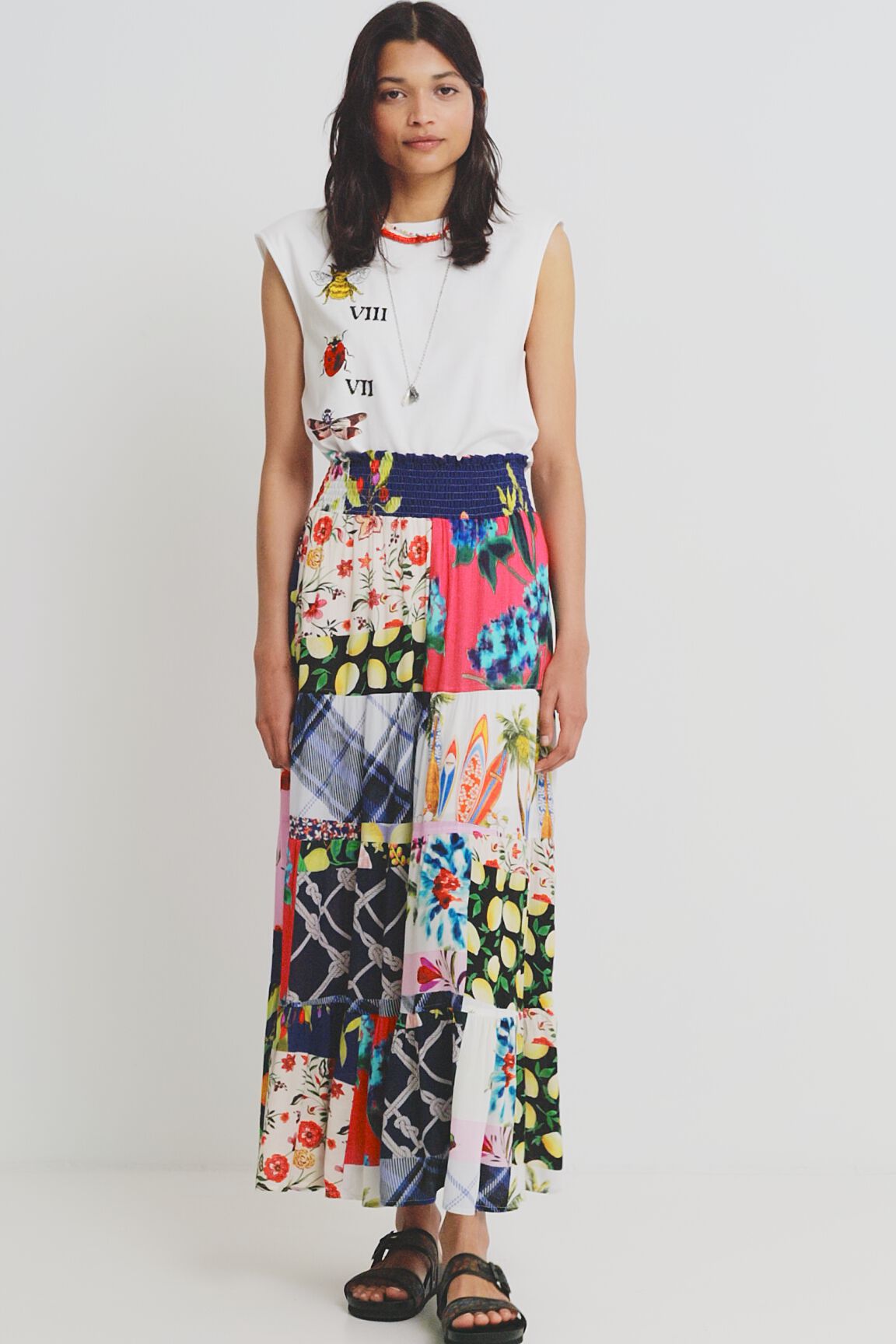 Falda midi patch