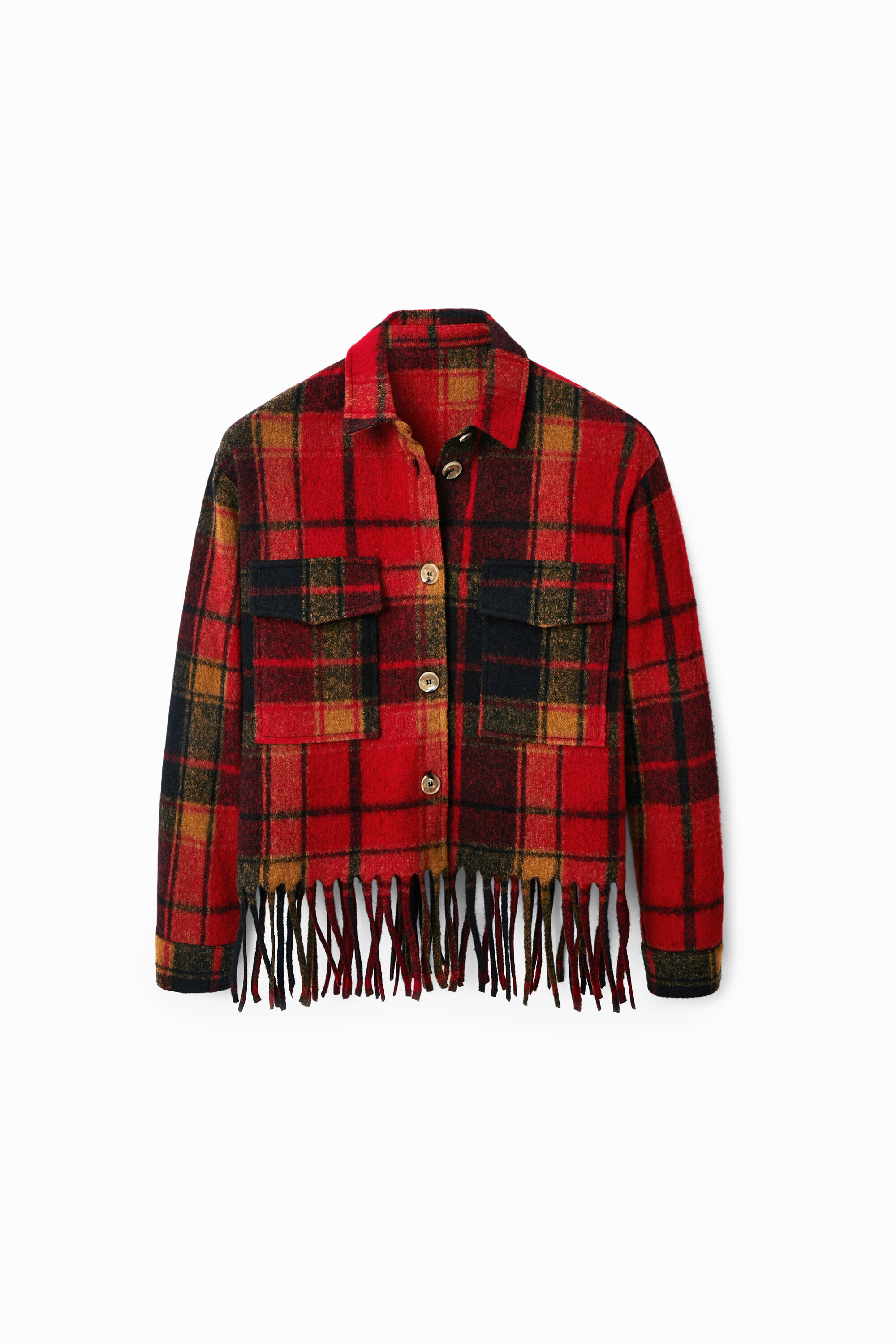 Chaqueta corta lana cuadros
