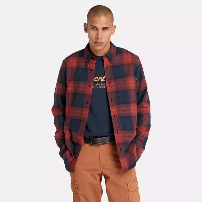 Men's Long Sleeve Heavy Flannel Plaid Shirt