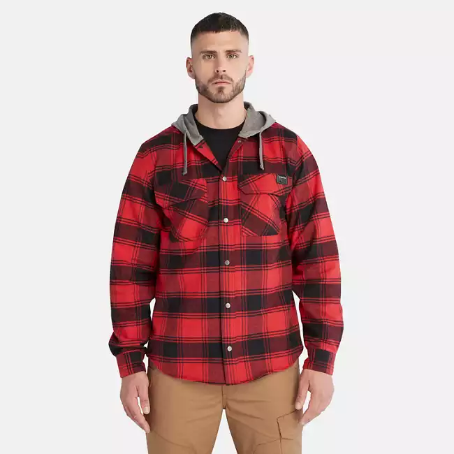 Men's Timberland PRO® Woodfort Midweight Flannel Sweatshirt Hoodie