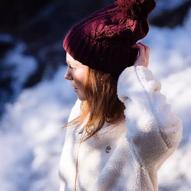 Women's Autumn Woods Cable Pom Beanie