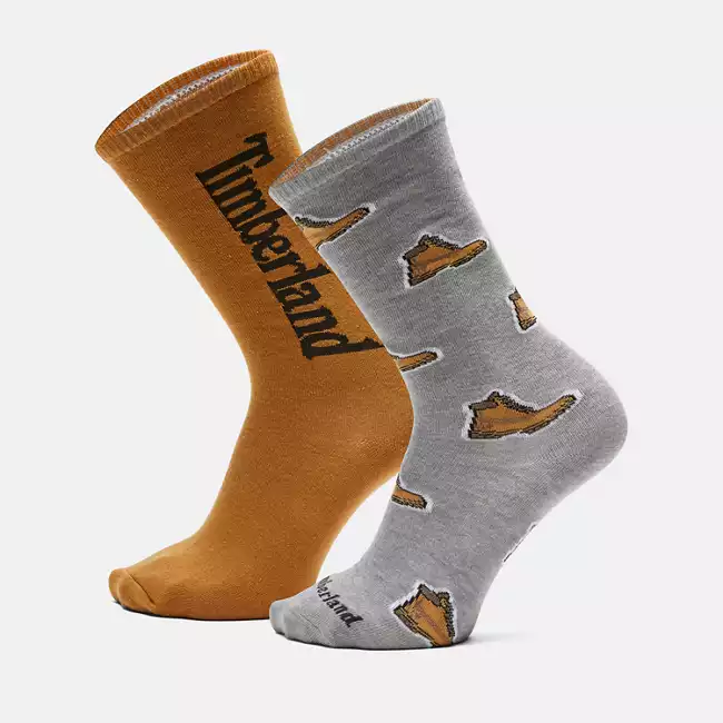 2-Pack Printed Boot Crew Sock
