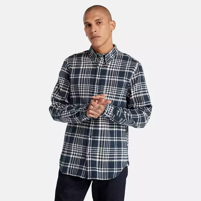 Men's Long Sleeve Heavy Flannel Check Shirt