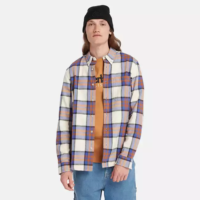 Men's Long Sleeve Heavy Flannel Plaid Shirt