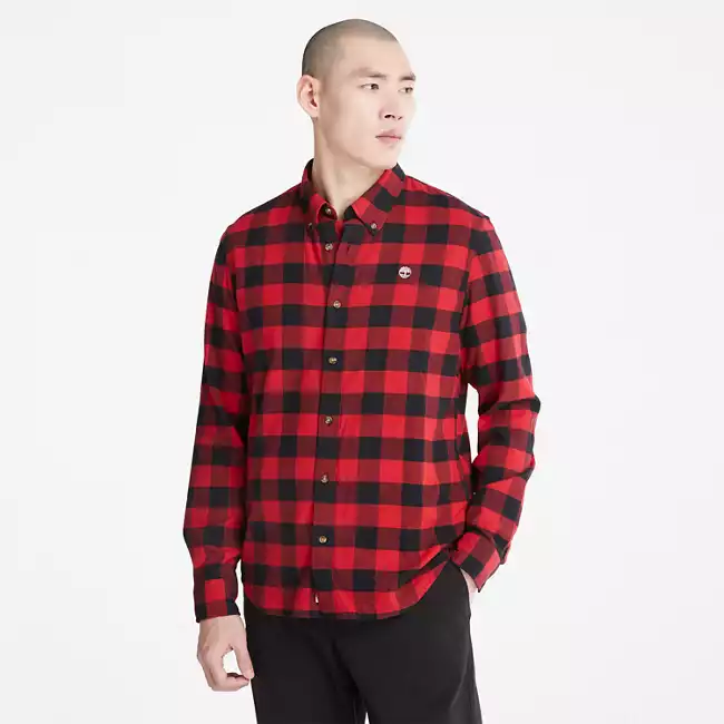 Men's Mascoma River Slim-fit Long Sleeve Check T-Shirt
