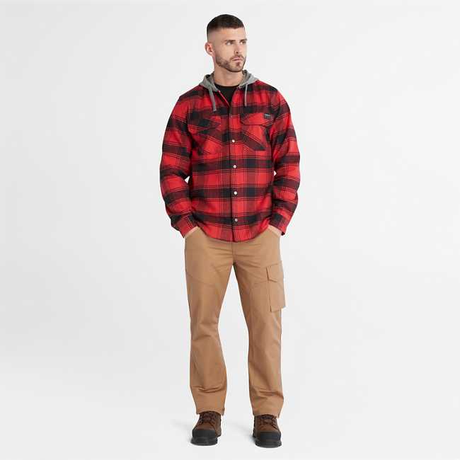 Men's Timberland PRO® Woodfort Midweight Flannel Sweatshirt Hoodie