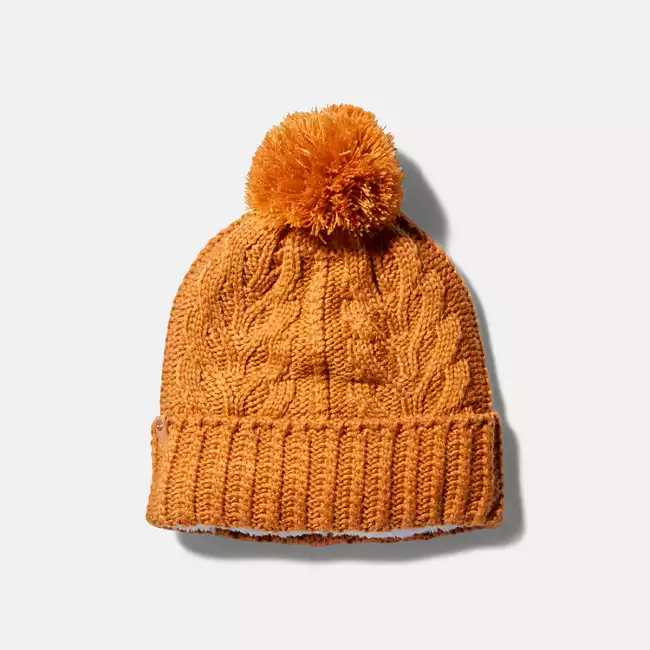 Women's Autumn Woods Cable Beanie with Pom