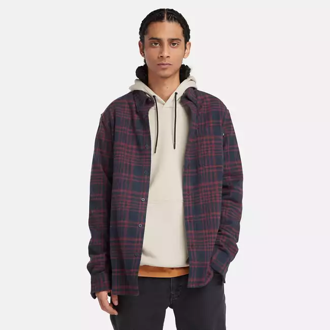 Men's Long Sleeve Heavy Flannel Check Shirt