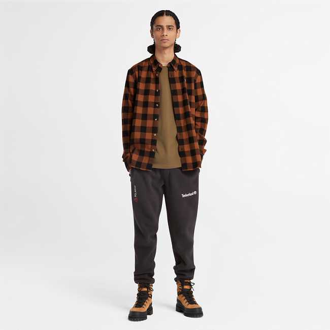 Men's Mascoma River Slim-fit Long Sleeve Check T-Shirt