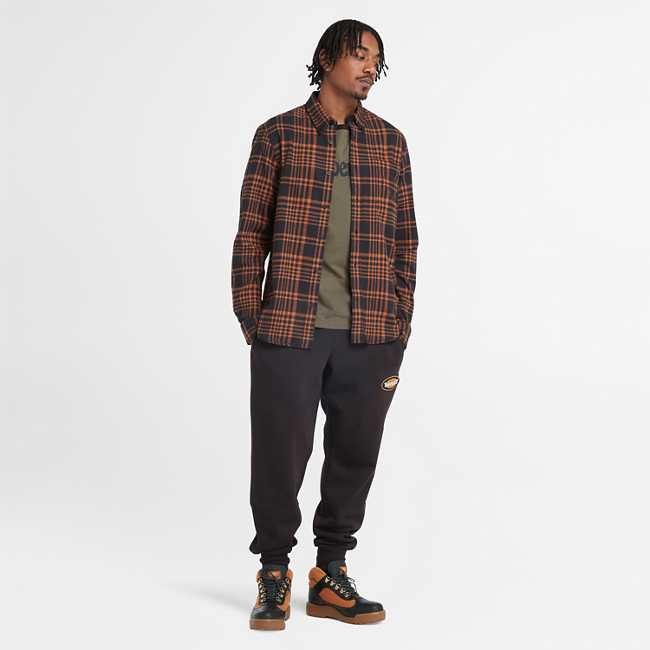 Men's Long Sleeve Heavy Flannel Check Shirt