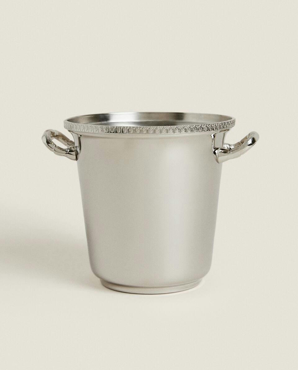 STEEL ICE BUCKET WITH HANDLES