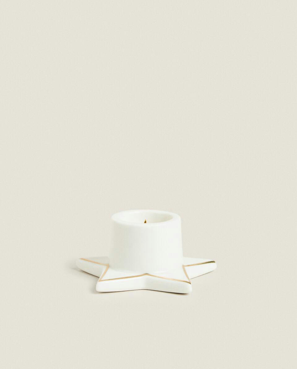 SMALL CHRISTMAS STAR CANDLESTICK WITH RIM